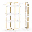 VOUNOT - Sechoir a linge vertical tour etendoir pliable 3 niveaux 99x69x135.5 cm style bois blanc - vignette