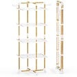 VOUNOT - Sechoir a linge vertical tour etendoir pliable 4 niveaux 99x69x175.5 cm style bois blanc - vignette