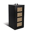 VOUNOT - Reservoir a granules rangement pellets avec roulettes 45kg 36x36x76cm noir - vignette