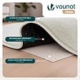 VOUNOT - Tapis de salon poils ras doux antiderapant ф200cm uni crème - vignette