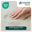 VOUNOT - Tapis de salon poils ras doux antiderapant ф200cm uni crème - vignette