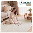 VOUNOT - Tapis de salon poils ras doux antiderapant 160x230cm uni crème - vignette