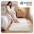 VOUNOT - Tapis de salon poils ras doux antiderapant 120x160cm uni crème - vignette