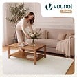 VOUNOT - Tapis de salon poils ras doux antiderapant 140x200cm uni crème - vignette