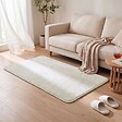 VOUNOT - Tapis de salon poils ras doux antiderapant 80x150cm uni crème - vignette