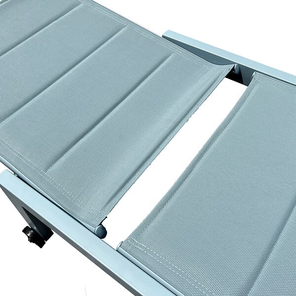 HAPPY GARDEN - Bain de soleil BARBADOS en textilène bleu clair - aluminium bleu clair - large