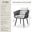 TECTAKE - 2 Places chaises de jardin aluminium gris anthracite avec tressage corde coussins déperlants dimensions 62,5 x 65,5 x 75 cm - vignette