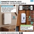 ASLO - Sonnette sans fil Etanche Portée 100m 80dB Blanche Carillon Portable 16 Mélodies Bouton-poussoir Intérieur Extérieur Aslo - vignette