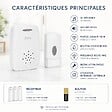 ASLO - Sonnette sans fil Portable 100m 80dB Blanche – Carillon 36 Mélodies IP44 avec Bouton-poussoir Intérieur Extérieur Aslo - vignette
