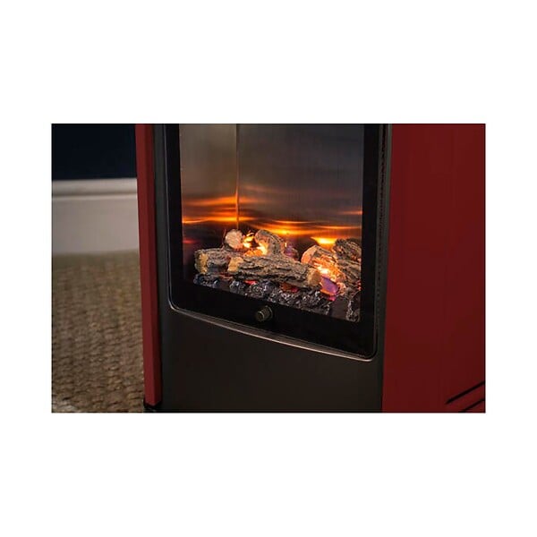 SAHARA - Poêle à gaz 3,4KW Rouge - Chauffage d'appoint effet Feu de bois Manhattan Sahara - large