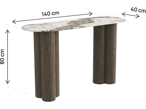 HABITAT ET JARDIN - Console avec plateau en céramique "Zora" - 140 cm - Marron - large