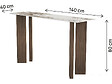 HABITAT ET JARDIN - Console avec plateau en céramique style pandora "Elma" - 140 cm - Marron - vignette