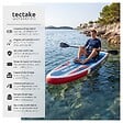 TECTAKE - Planche de stand up paddle gonflable siège de kayak jusqu'à 200 kg antidérapant pagaie double rouge bleu 320 x 84 x 39,5 cm kit complet - vignette