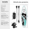 TECTAKE - Planche de stand up paddle gonflable siège kayak jusqu'à 200 kg antidérapante raquette double blanc turquoise 320 x 84 x 39,5 cm - vignette