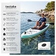 TECTAKE - Planche de stand up paddle gonflable avec support pour appareil photo siège de kayak antidérapant jusqu'à 200 kg blanc et turquoise 320 x 84 x 39,5 cm - vignette