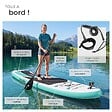 TECTAKE - Planche de stand up paddle gonflable avec support pour appareil photo siège de kayak antidérapant jusqu'à 200 kg blanc et turquoise 320 x 84 x 39,5 cm - vignette