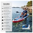 TECTAKE - Planche de stand up paddle gonflable avec support pour appareil photo siège de kayak rouge bleu 320 x 84 x 39,5 cm antidérapant jusqu'à 200 kg - vignette