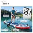 TECTAKE - Planche de stand up paddle gonflable avec support pour appareil photo siège de kayak rouge bleu 320 x 84 x 39,5 cm antidérapant jusqu'à 200 kg - vignette