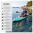 TECTAKE - Planche de stand up paddle gonflable siège de kayak jusqu'à 200 kg antidérapant raquette double turquoise orange 320 x 84 x 39,5 cm kit complet - vignette