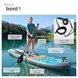 TECTAKE - Planche stand up paddle gonflable 2 en 1 avec support appareil photo siège kayak antidérapant 200 kg turquoise orange 320x84x39,5 cm kit complet - vignette