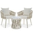 TECTAKE - Ensemble salon jardin 2 places en aluminium en rope beige coussins epais 10 cm dossier 15 cm design - vignette
