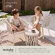 TECTAKE - Ensemble salon jardin 2 places en aluminium en rope beige coussins epais 10 cm dossier 15 cm design - vignette