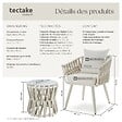 TECTAKE - Ensemble salon jardin 2 places en aluminium en rope beige coussins epais 10 cm dossier 15 cm design - vignette