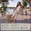 TECTAKE - Chaise 2 places avec table en rope design beige coussin assise 10 cm dossier 15 cm - vignette
