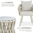 TECTAKE - Chaise 2 places avec table en rope design beige coussin assise 10 cm dossier 15 cm - vignette