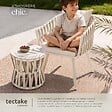 TECTAKE - Chaise 2 places avec table en rope design beige coussin assise 10 cm dossier 15 cm - vignette