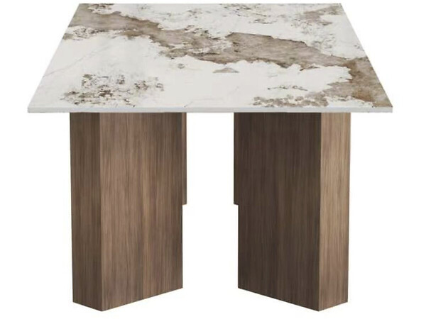HABITAT ET JARDIN - Table basse en bois avec plateau en céramique "Elma" - 120 cm - Marron - large