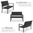 TECTAKE - Banc de jardin 2 places résistant intempéries en en polyrotin noir avec accoudoirs dossier haut 125x62 5x90 cm - vignette