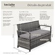 TECTAKE - 2 Places banc de jardin gris résistant aux intempéries 128 x 56 x 77,5 cm capacité de rangement 160 l avec housse de protection - vignette