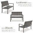 TECTAKE - Banc de jardin 2 places en polyrotin gris résistant aux intempéries avec accoudoirs et dossier haut 125x62,5x90 cm - vignette