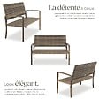TECTAKE - 2 Places banc jardin résistant intempéries en polyrotin marron naturel 125x62 5x90 cm avec housse protection - vignette