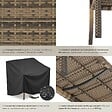 TECTAKE - 2 Places banc jardin résistant intempéries en polyrotin marron naturel 125x62 5x90 cm avec housse protection - vignette