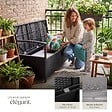 TECTAKE - 2 Places banc de jardin résistant aux intempéries 128 x 56 x 77,5 cm capacité de rangement 160 l avec housse de protection noir - vignette