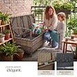 TECTAKE - 2 Places banc de jardin résistant aux intempéries marron naturel 128 x 56 x 77,5 cm capacité de rangement 160 l avec housse de protection - vignette