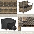 TECTAKE - 2 Places banc de jardin résistant aux intempéries marron naturel 128 x 56 x 77,5 cm capacité de rangement 160 l avec housse de protection - vignette