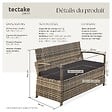 TECTAKE - 2 Places banc de jardin résistant aux intempéries marron naturel 128 x 56 x 77,5 cm capacité de rangement 160 l avec housse de protection - vignette