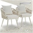 TECTAKE - Chaise Lugano au design « Rope » avec structure en aluminium beige - vignette