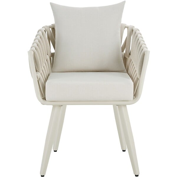 TECTAKE - Chaise Lugano au design « Rope » avec structure en aluminium beige - large