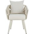 TECTAKE - Chaise Lugano au design « Rope » avec structure en aluminium beige - vignette