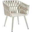 TECTAKE - Chaise Lugano au design « Rope » avec structure en aluminium beige - vignette