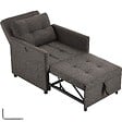 TECTAKE - Fauteuil lit 3 en 1 dossier réglable en 6 positions 82 x 80 x 86 cm capacité de charge 150 kg station de recharge usb-a usb-c gris foncé - vignette