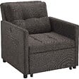 TECTAKE - Fauteuil lit 3 en 1 dossier réglable en 6 positions 82 x 80 x 86 cm capacité de charge 150 kg station de recharge usb-a usb-c gris foncé - vignette