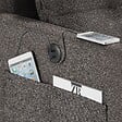 TECTAKE - Fauteuil lit 3 en 1 dossier réglable en 6 positions 82 x 80 x 86 cm capacité de charge 150 kg station de recharge usb-a usb-c gris foncé - vignette