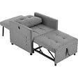TECTAKE - Fauteuil lit 3 en 1 dossier réglable en 6 positions gris 82 x 80 x 86 cm capacité 150 kg avec station de recharge usb - vignette