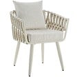 TECTAKE - Chaise Lugano au design « Rope » avec structure en aluminium beige - vignette