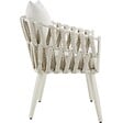 TECTAKE - Chaise Lugano au design « Rope » avec structure en aluminium beige - vignette